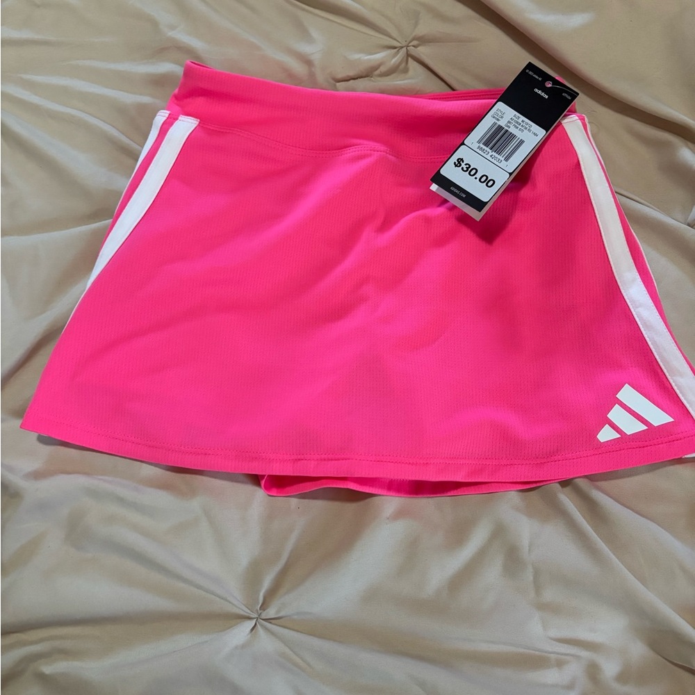 Adidas Hot Pink Athletic Skort with White Logo